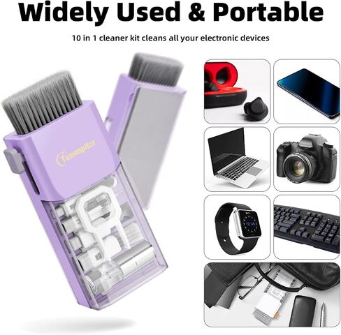 All-in-1 Keyboard Cleaner Laptop Cleaning Kit,Computer Screen-Safe Tools | MacBook iPad iPhone,Electronics Brush Tool for PC Camera Lens Earbuds,Deep Cleaning Spray Cloth, High-Density Soft Brush in Kuwait