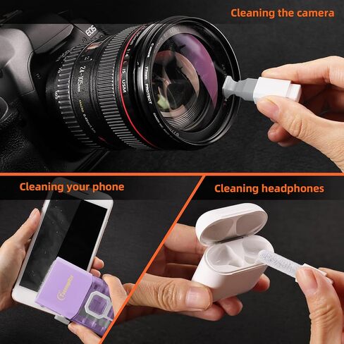 All-in-1 Keyboard Cleaner Laptop Cleaning Kit,Computer Screen-Safe Tools | MacBook iPad iPhone,Electronics Brush Tool for PC Camera Lens Earbuds,Deep Cleaning Spray Cloth, High-Density Soft Brush in Kuwait