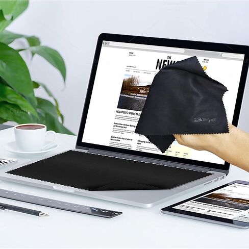 Multi-Purpose Microfiber Eyeglass & Lens & Screen & Glass & Camera & Photo & TV & Window &Jellery Cleaning Clothes - 10Packs, Black Grey in Saudi Arabia