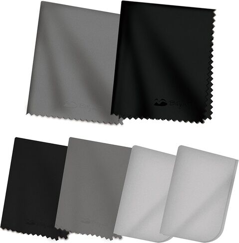 Multi-Purpose Microfiber Eyeglass & Lens & Screen & Glass & Camera & Photo & TV & Window &Jellery Cleaning Clothes - 10Packs, Black Grey in Saudi Arabia