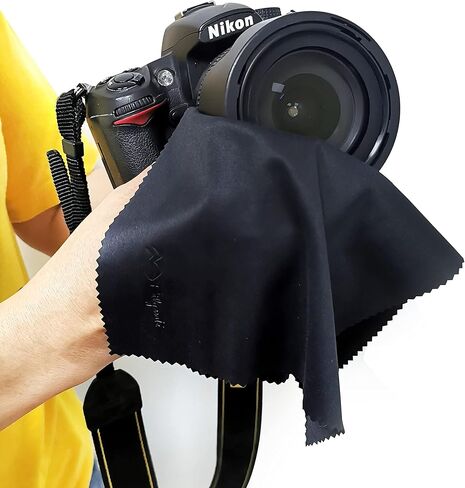 Multi-Purpose Microfiber Eyeglass & Lens & Screen & Glass & Camera & Photo & TV & Window &Jellery Cleaning Clothes - 10Packs, Black Grey in Saudi Arabia