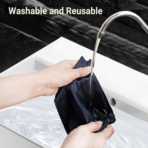 Multi-Purpose Microfiber Eyeglass & Lens & Screen & Glass & Camera & Photo & TV & Window &Jellery Cleaning Clothes - 10Packs, Black Grey in Saudi Arabia