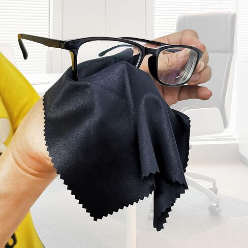 Multi-Purpose Microfiber Eyeglass & Lens & Screen & Glass & Camera & Photo & TV & Window &Jellery Cleaning Clothes - 10Packs, Black Grey in Saudi Arabia