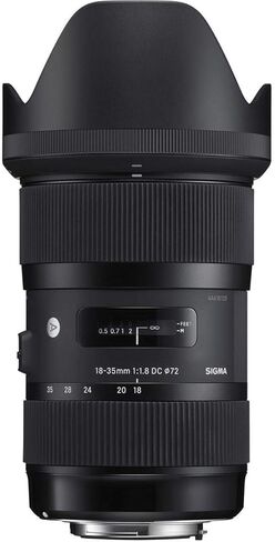 عدسة سيجما 18-35 ملم f/1.8 DC HSM Art لكاميرات Canon EF، حزمة مع مجموعة مرشح Hoya 72 ملم II، مجموعة تنظيف، قطعة قماش للتنظيف in Kuwait