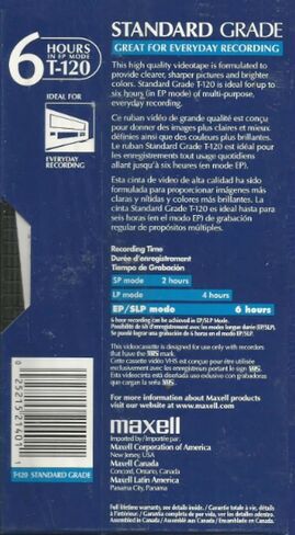 Maxell VHS Blank 3-Pack Standard Grade T-120 6 Hour EP Mode /246m in Kuwait