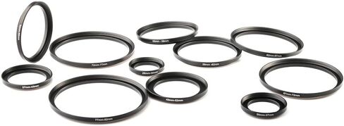 K&F Concept 11 قطعة من حلقات معدنية للخطوات تصل مجموعة 26-30MM 30-37MM 37-43MM 43-52MM 52-55MM 55-58MM 58-62MM 67-72MM 72-77MM متوافق مع عدسة كانون DSLR in Saudi Arabia