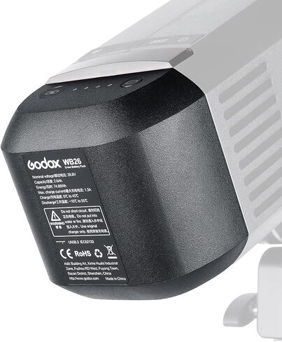 GODOX WB26 2.6Ah بطارية ليثيوم قابلة للشحن AD600Pro AD600 Pro ستروب فلاش in Kuwait