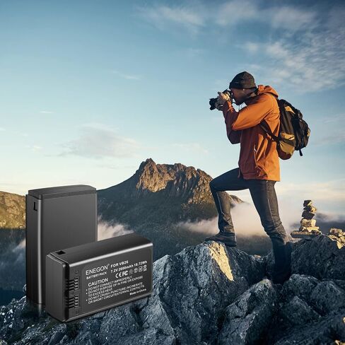 ENEGON VB18، بطارية ليثيوم أيون VB18 (عبوتان) وشاحن USB مزدوج لجهاز Godox V850 V850II V860 V860C V860N V860II V860II-N V860II-C V860II-S V860II-F V860II-O وNewer TT850 TT860 Speedlite Flash in Kuwait