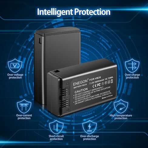ENEGON VB18، بطارية ليثيوم أيون VB18 (عبوتان) وشاحن USB مزدوج لجهاز Godox V850 V850II V860 V860C V860N V860II V860II-N V860II-C V860II-S V860II-F V860II-O وNewer TT850 TT860 Speedlite Flash in Kuwait