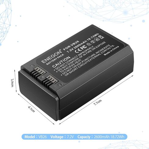 ENEGON VB18، بطارية ليثيوم أيون VB18 (عبوتان) وشاحن USB مزدوج لجهاز Godox V850 V850II V860 V860C V860N V860II V860II-N V860II-C V860II-S V860II-F V860II-O وNewer TT850 TT860 Speedlite Flash in Kuwait