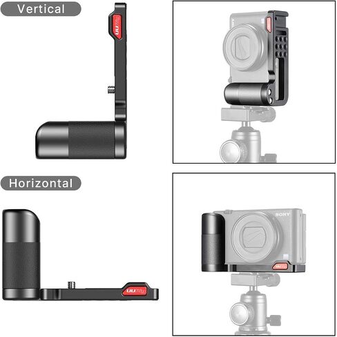 ZV-1 Camera Handle Grip Bracket for Sony ZV-1 Camera, Support Vertical Tripod Mount YouTube Video Shooting ZV1 Vlogging Accessories, w Base Microphone/Fill Light Extension Cold Shoe Mount in Saudi Arabia
