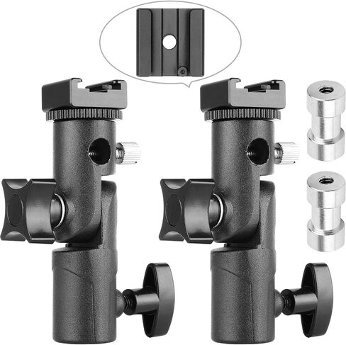 Updated Anwenk Flash Bracket Mount Flash Stand Light Stand Bracket Mount with Umbrella Holder Mount Swivel, Compatible with Canon Nikon Pentax Olympus Camera Flashes Speedlite Studio LED Light -1Pack in Saudi Arabia