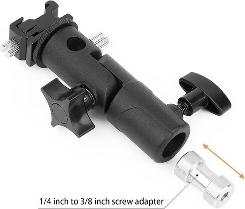 Updated Anwenk Flash Bracket Mount Flash Stand Light Stand Bracket Mount with Umbrella Holder Mount Swivel, Compatible with Canon Nikon Pentax Olympus Camera Flashes Speedlite Studio LED Light -1Pack in Saudi Arabia