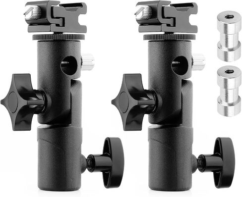 Updated Anwenk Flash Bracket Mount Flash Stand Light Stand Bracket Mount with Umbrella Holder Mount Swivel, Compatible with Canon Nikon Pentax Olympus Camera Flashes Speedlite Studio LED Light -1Pack in Saudi Arabia