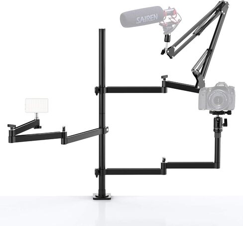 PICTRON Live Broadcast Boom Arm, ULANZI Flexible Desk Mount Camera Arm Clamp Webcam Stand, Microphone Boom Arm for Blue Yeti Snowball Yeti Nano, Webcam, Camera, LED Light, Voice Recording, Podcasting in Saudi Arabia