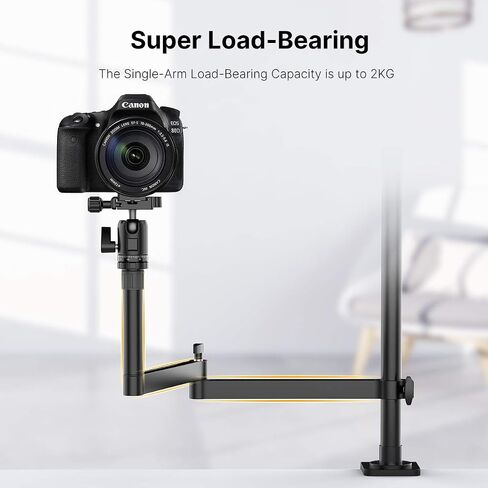 PICTRON Live Broadcast Boom Arm, ULANZI Flexible Desk Mount Camera Arm Clamp Webcam Stand, Microphone Boom Arm for Blue Yeti Snowball Yeti Nano, Webcam, Camera, LED Light, Voice Recording, Podcasting in Saudi Arabia