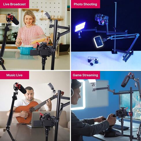PICTRON Live Broadcast Boom Arm, ULANZI Flexible Desk Mount Camera Arm Clamp Webcam Stand, Microphone Boom Arm for Blue Yeti Snowball Yeti Nano, Webcam, Camera, LED Light, Voice Recording, Podcasting in Saudi Arabia