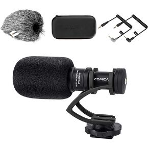Camera Microphone,Comica CVM-VM10II Professional Video Microphone with Shock Mount, Deadcat,Compact Shotgun Mic Compatible with iPhone,DSLR Camera,Android Smartphones- Perfect for TikTok YouTube Vlog