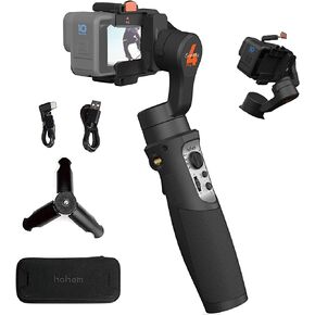 Hohem iSteady Pro 4 مثبت جيمبال ثلاثي المحاور لـ Gopro 11/10/9 8/7/6/5، لكاميرات Osmo Action وكاميرات الحركة الأخرى - يدعم البلوتوث والتحكم في الكابلات، IPX4 مقاوم للرذاذ مع حامل ثلاثي القوائم in Kuwait