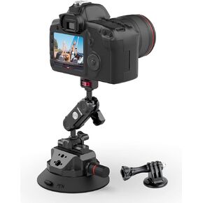 Ulanzi SC-02 Heavy-Duty Suction Cup Mount for Camera/Accessory (4.5"), Pump-actived Vacuum Camera Suction Cup Mount for Action Cameras w Quick Release NATO Magic Arm Car Boat Windshield Window Mount in Saudi Arabia