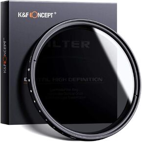 K&F Concept 37mm Variable ND2-ND400 ND Lens Filter (1-9 Stops) for Camera Lens, Adjustable Neutral Density Filter with Microfiber Cleaning Cloth (B-Series)