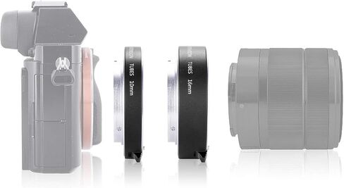مجموعة أنبوب تمديد ماكرو معدني تلقائي التركيز التلقائي من Neewer 10 مم و16 مم لكاميرا Sony NEX E Mounted NEX 3/3N/5/5N/5R/A6000/A6300 والإطار الكامل A7 A7S/A7SII A7R/A7RII A7II in Saudi Arabia