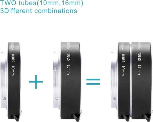 مجموعة أنبوب تمديد ماكرو معدني تلقائي التركيز التلقائي من Neewer 10 مم و16 مم لكاميرا Sony NEX E Mounted NEX 3/3N/5/5N/5R/A6000/A6300 والإطار الكامل A7 A7S/A7SII A7R/A7RII A7II in Saudi Arabia