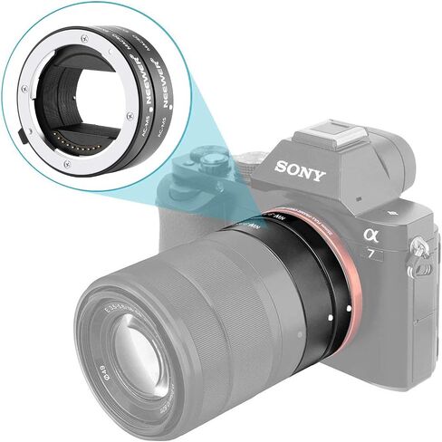 مجموعة أنبوب تمديد ماكرو معدني تلقائي التركيز التلقائي من Neewer 10 مم و16 مم لكاميرا Sony NEX E Mounted NEX 3/3N/5/5N/5R/A6000/A6300 والإطار الكامل A7 A7S/A7SII A7R/A7RII A7II in Saudi Arabia