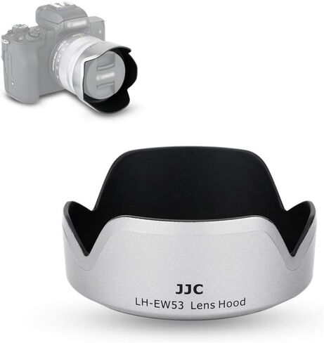 JJC Camera Lens Hood Shade for Canon EF-M 15-45mm f/3.5-6.3 is STM & RF-S 18-45mm f/4.5-6.3 is STM Lens on Canon EOS R100 R50 M50 M50 Mark II M5 M6 Mark II M200 M100 Replaces Canon EW-53 Hood-Sliver in Saudi Arabia