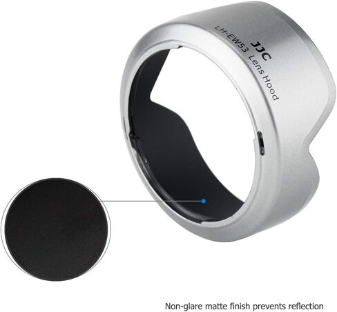 JJC Camera Lens Hood Shade for Canon EF-M 15-45mm f/3.5-6.3 is STM & RF-S 18-45mm f/4.5-6.3 is STM Lens on Canon EOS R100 R50 M50 M50 Mark II M5 M6 Mark II M200 M100 Replaces Canon EW-53 Hood-Sliver in Saudi Arabia