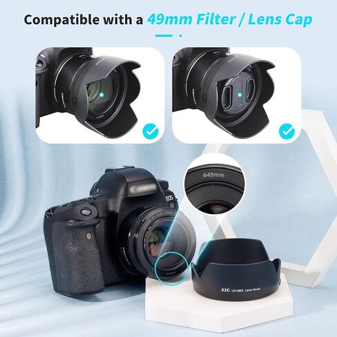 50mm Dedicated Reversible Lens Hood Shade Fit for Canon EF 50mm f/1.8 STM Lens Replaces Canon ES-68 Hood -Black in Saudi Arabia