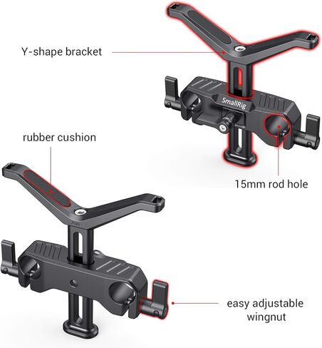 SmallRig 15mm Long Lens Support, 53.5mm Height Adjustable Lens Bracket for DSLR Camera Shoulder Rig - BSL2681 in Saudi Arabia