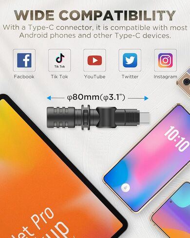 BOYA BY-M100 Mini Camera Microphone 3.5mm TRS Omnidirectional Microphone with Windscreen for GoPro DSLR Cameras Camcorder Audio Recorder in Saudi Arabia