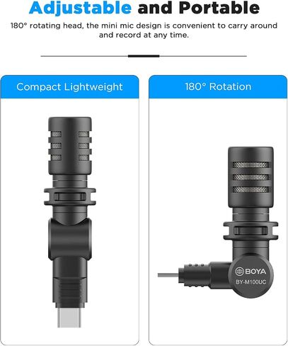 BOYA BY-M100 Mini Camera Microphone 3.5mm TRS Omnidirectional Microphone with Windscreen for GoPro DSLR Cameras Camcorder Audio Recorder in Saudi Arabia