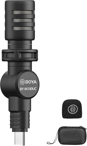 BOYA BY-M100 Mini Camera Microphone 3.5mm TRS Omnidirectional Microphone with Windscreen for GoPro DSLR Cameras Camcorder Audio Recorder in Saudi Arabia