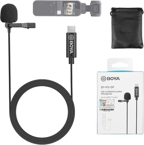 BOYA BY-M1S ميكروفون احترافي ذو طية صدر السترة ميكروفون مكثف متعدد الاتجاهات لهاتف iPhone Android الذكي وكاميرا DSLR وكاميرات الفيديو ومسجلات الصوت وتسجيل الكمبيوتر المحمول in Kuwait