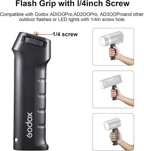 Godox FG-100 Flash Handheld Grip, 1/4" Screw Speedlite Bracket Handle Holder Stabilizers for Godox AD100pro,AD200,AD200pro,AD300pro and Other Speedlight, LED Video Light in Saudi Arabia