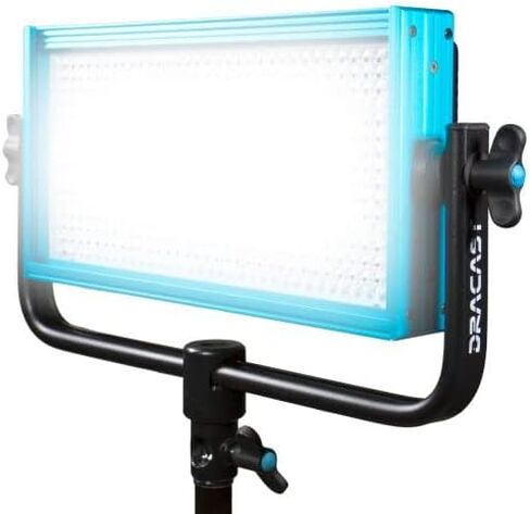 سلسلة دراكاست بلس LED 500 - ضوء النهار 5600K LED ضوء فيديو | ضوء خافت 0% - 100% | CRI & TLCI 96+ | لوحة بطارية مثبتة على شكل V وذهبية | حامل مشبك تثبيت لدبوس الطفل بطول 1.5 سم. in Saudi Arabia
