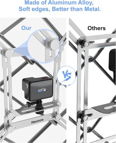 حامل سياج Meromore - حامل سياج من الألومنيوم لكاميرا الحركة لـ GoPro، iPhone، الهواتف، الكاميرا الرقمية، مشبك سياج مثالي للكاميرا الخلفية لتسجيل البيسبول، الكرة اللينة، ألعاب كرة القدم in Kuwait