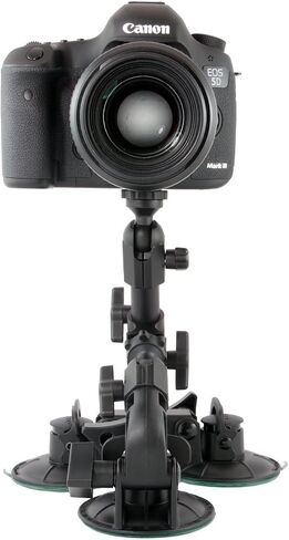 Delkin Devices Fat Gecko Mini Suction Camera Mount - Powerful Suction Cup Camera Mount for Car, Motorcycle, Desk, Window | Secure and Adjustable Action Camera Holder for Video Recording in Kuwait