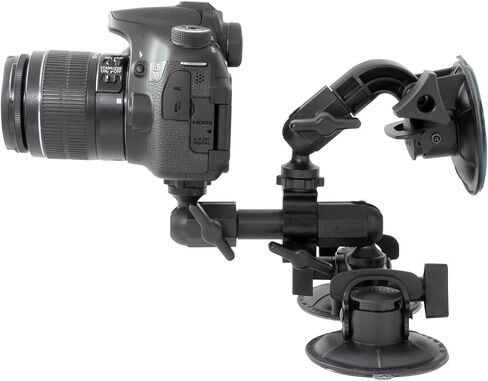 Delkin Devices Fat Gecko Mini Suction Camera Mount - Powerful Suction Cup Camera Mount for Car, Motorcycle, Desk, Window | Secure and Adjustable Action Camera Holder for Video Recording in Kuwait