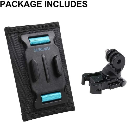 Backpack Shoulder Strap Mount Camera with Adjustable Shoulder Pad and 360 Degree Rotating Base Compatible with GoPro Hero 11 Black, Hero 10/9/8/7, AKASO, DJI, Insta360 and Most Action Cameras in Kuwait