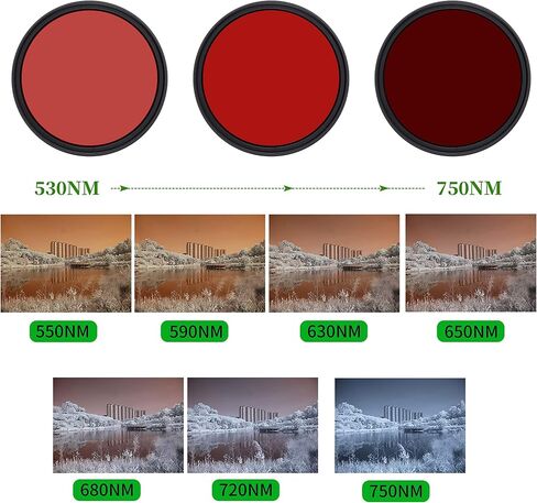 Fotga 67mm ستة في واحد قابل للتعديل الأشعة تحت الحمراء IR تمرير الأشعة السينية عدسة تصفية 530nm إلى 650nm 680nm 720nm 750nm in Kuwait