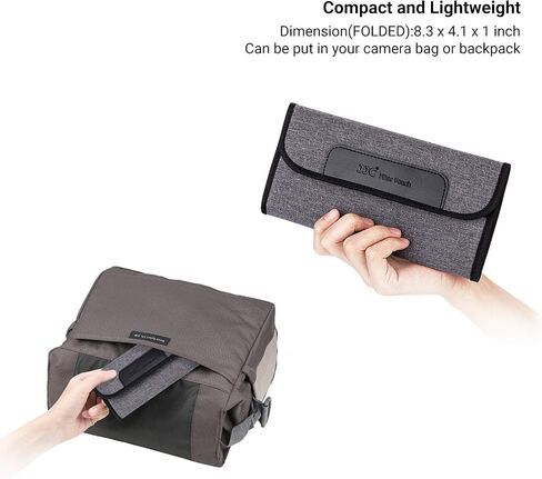 3 Pockets Camera Filter Case for Filter Up to 82mm (fits 82mm 72mm 67mm 62mm 58mm 55mm 52mm 49mm 46mm 43mm 40.5mm 37mm) with Microfiber Cleaning Cloth,Belt Loop Design Compact Lens Filter Pouch Wallet in Saudi Arabia