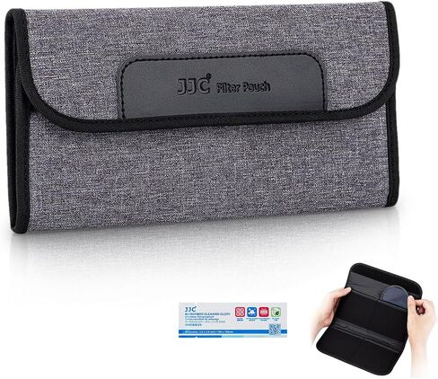 3 Pockets Camera Filter Case for Filter Up to 82mm (fits 82mm 72mm 67mm 62mm 58mm 55mm 52mm 49mm 46mm 43mm 40.5mm 37mm) with Microfiber Cleaning Cloth,Belt Loop Design Compact Lens Filter Pouch Wallet in Saudi Arabia