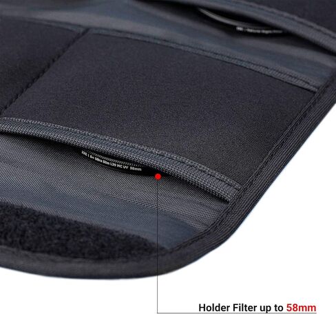 3 Pockets Camera Filter Case for Filter Up to 82mm (fits 82mm 72mm 67mm 62mm 58mm 55mm 52mm 49mm 46mm 43mm 40.5mm 37mm) with Microfiber Cleaning Cloth,Belt Loop Design Compact Lens Filter Pouch Wallet in Saudi Arabia