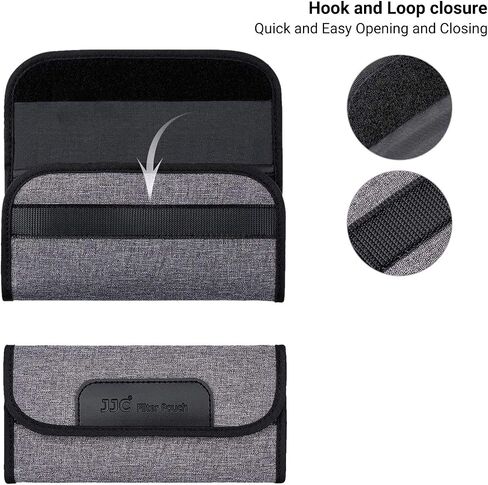 3 Pockets Camera Filter Case for Filter Up to 82mm (fits 82mm 72mm 67mm 62mm 58mm 55mm 52mm 49mm 46mm 43mm 40.5mm 37mm) with Microfiber Cleaning Cloth,Belt Loop Design Compact Lens Filter Pouch Wallet in Saudi Arabia