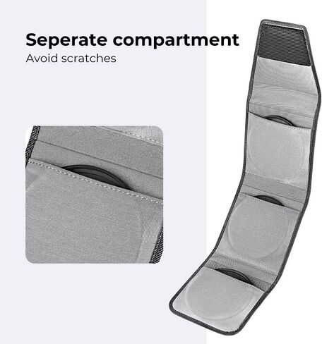 حقيبة مرشح عدسة مفهوم K&F تصل إلى 95 مم، حافظة مرشح للطاقة الشمسية، محفظة تخزين مرشح عدسة الكاميرا المميزة من جلد الغزال الصناعي لمرشح ND UV CPL، حقيبة مرشح مقاومة للماء in Kuwait