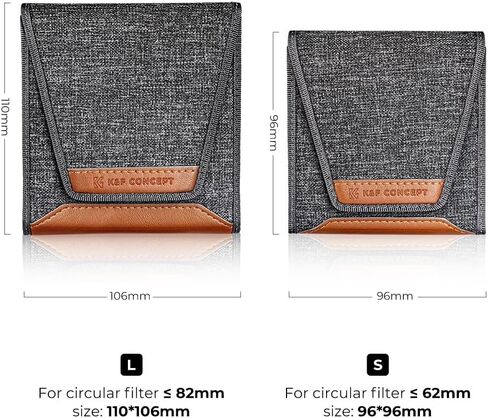 حقيبة مرشح عدسة مفهوم K&F تصل إلى 95 مم، حافظة مرشح للطاقة الشمسية، محفظة تخزين مرشح عدسة الكاميرا المميزة من جلد الغزال الصناعي لمرشح ND UV CPL، حقيبة مرشح مقاومة للماء in Kuwait