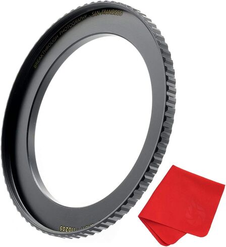 Breakthrough Photography 58mm to 82mm Step-Up Lens Adapter Ring for Filters, Made of CNC Machined Brass with Matte Black Electroplated Finish in Saudi Arabia